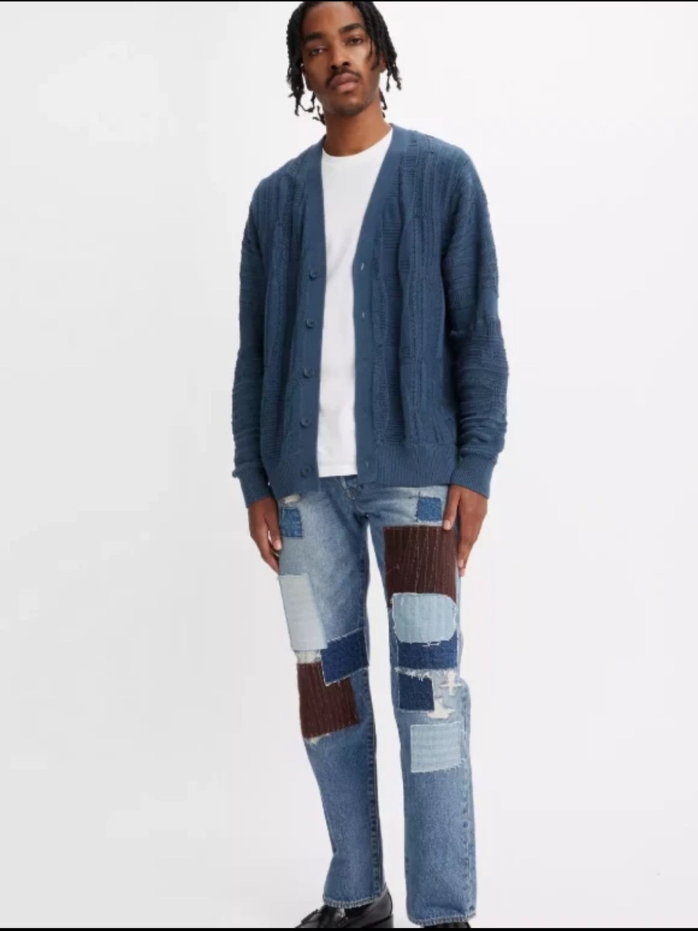 Levi's 501 Jeans Mens Size 32x30 '93 Straight Blue Premium Distressed Patchwork